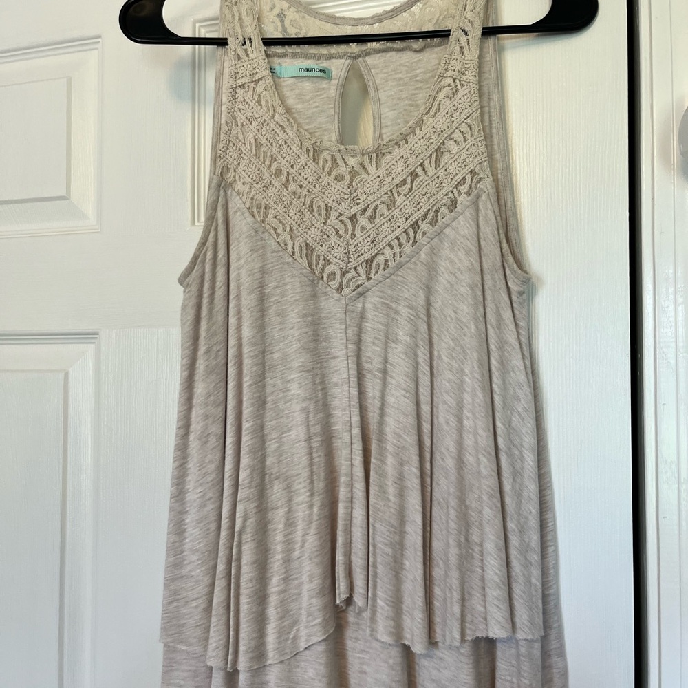 Maurices Cream Lace Tank Top